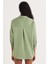Kadın Oversize Rahat Kesim Spor Yaka Uzun Kollu Basic Düz Mint Gömlek 7