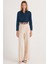 Kadın Slim Fit Dar Kesim Vucüda Oturan Uzun Kollu Lacivert Basic Gömlek 4