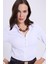 Kadın Slim Fit Dar Kesim Klasik Yaka Uzun Kollu Beyaz Gömlek 1