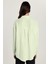 Kadın Oversize Geniş Kesim %100 Pamuk Müslin Kumaş Uzun Kollu Cepli Dokulu Açık Mint Gömlek 5