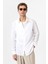 Beyaz Relax Fit Modal Kumaş Erkek Gömlek 1