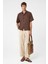 Kahve 100% Keten Relaxed Erkek Gömlek 8