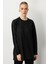 Kendinden Desenli Triko Tunik-Siyah 1