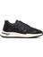 Erkek Siyah Bağcıklı Kalın Tabanlı Deri Sneaker 25WFD675118 1