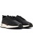 Erkek Siyah Bağcıklı Kalın Tabanlı Deri Sneaker 25WFD675118 3