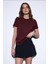 Bordo Basic Kadın T-Shirt 2