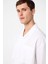 Beyaz Relax Fit Kısa Erkek Gömlek 3