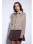 Bej Gömlek Yaka Kısa Kaşe Ceket 4