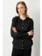 Düğmeli Basic Triko Hırka-SİYAH 1