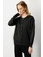 Düğmeli Basic Triko Hırka-SİYAH 5