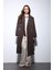 Kahve Kruvaze Kemerli Kadın Trençkot 4