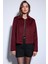 Bordo Gömlek Yaka Kısa Kaşe Ceket 1