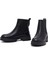Kadın Siyah Kalın Tabanlı Deri Chelsea Bot 25WFD413918 3