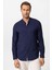 Lacivert Regular Fit Hakim Yaka Erkek Gömlek 1