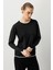 Biye Detaylı Basic Triko Kazak-Siyah 3
