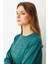 Kendinden Desenli Triko Tunik-Zümrüt 4