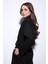 Siyah Kruvaze Kemerli Kadın Trençkot 5