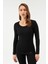 502 Kadın Uzun Kollu O Yaka Termal Üst Içlik-Siyah 2