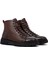 Erkek Kahverengi Fermuarlı Deri Casual Bot 25WFD695818 4