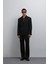 Siyah Relax Fit Kruvaze Erkek Blazer Ceket 3