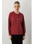 Düğmeli Basic Triko Hırka-Bordo 1