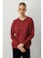 Düğmeli Basic Triko Hırka-Bordo 2