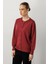 Düğmeli Basic Triko Hırka-Bordo 3