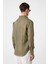Haki 100% Keten Comfort Fit Erkek Gömlek 5