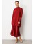 Omzu Düğme Detaylı Triko Tunik-BORDO 1