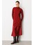 Omzu Düğme Detaylı Triko Tunik-BORDO 4