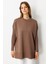 Ribana Detaylı Triko Tunik-Mokka 4