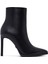 Kadın Siyah Fermuarlı Yüksek Ince Topuklu Deri Bot 25WFD491318 1