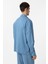 Bebe Mavi Keten Karışımlı Relax Fit Erkek Gömlek 4