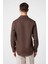 Kahve 100% Keten Comfort Fit Erkek Gömlek 4