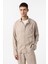 Bej Keten Karışımlı Relax Fit Erkek Gömlek 1