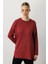 Yuvarlak Yaka Basic Triko-Bordo 2