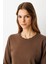 Yuvarlak Yaka Angora Triko Kazak-Kahve 3