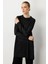 Reglan Kol Leopar Desenli Triko Tunik-Siyah 2