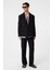 Siyah Relax Fit Keten Karışımlı Erkek Blazer Ceket 2