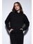 Siyah Kapüşonlu Basic Kadın Sweatshirt 3