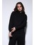 Siyah Kapüşonlu Basic Kadın Sweatshirt 4