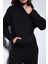 Siyah Kapüşonlu Basic Kadın Sweatshirt 6