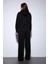 Siyah Kapüşonlu Basic Kadın Sweatshirt 7