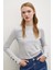 Kollu Düğmeli Bluz Gri 1