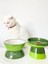 Seramik Kedi ve Köpek Mama Su Kabı Luna- Ayaklı Model 2'li(Yeşil) 3