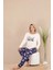 Lady Lingerie Uzun Kollu,desenli Kadın Pijama Takımı 2
