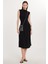Kadın Slim Fit Dar Kesim Siyah Kolsuz Bisiklet Yaka Midi Boy Elbise 1
