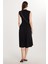 Kadın Slim Fit Dar Kesim Siyah Kolsuz Bisiklet Yaka Midi Boy Elbise 5