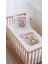 %100 Pamuk Anne Yanı Beşik Nevresim Takımı (60X100) Pembe Balonlu Ayıcık 1