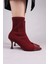 VİRREY Cilt Garnili Strech Topuklu Bot BORDO 3